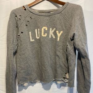 Lucky Brand Grey distressed Sweatshirt